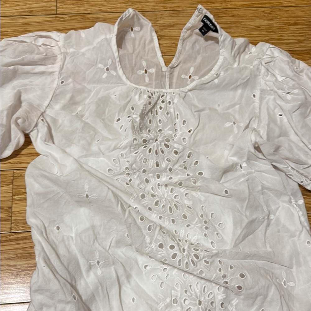 White Eyelet Women's Top